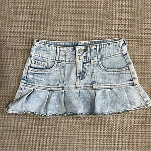 Pacsun y2k Acid Wash Denim Micro Peplum Skirt